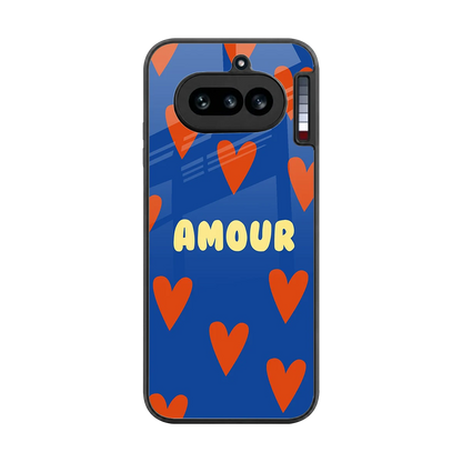 Amour Blue back phone cover | glass case for nothing phone 4a