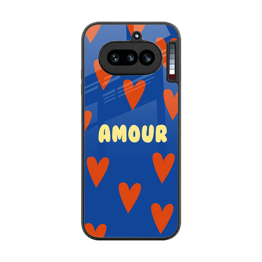 Amour Blue back phone cover | glass case for nothing phone 4a