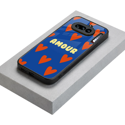 Amour Blue stylish phone case for nothing phone 4a | glossy glass and slim fit