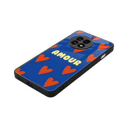 Amour Blue stylish phone case for oneplus 13r | glossy glass and slim fit