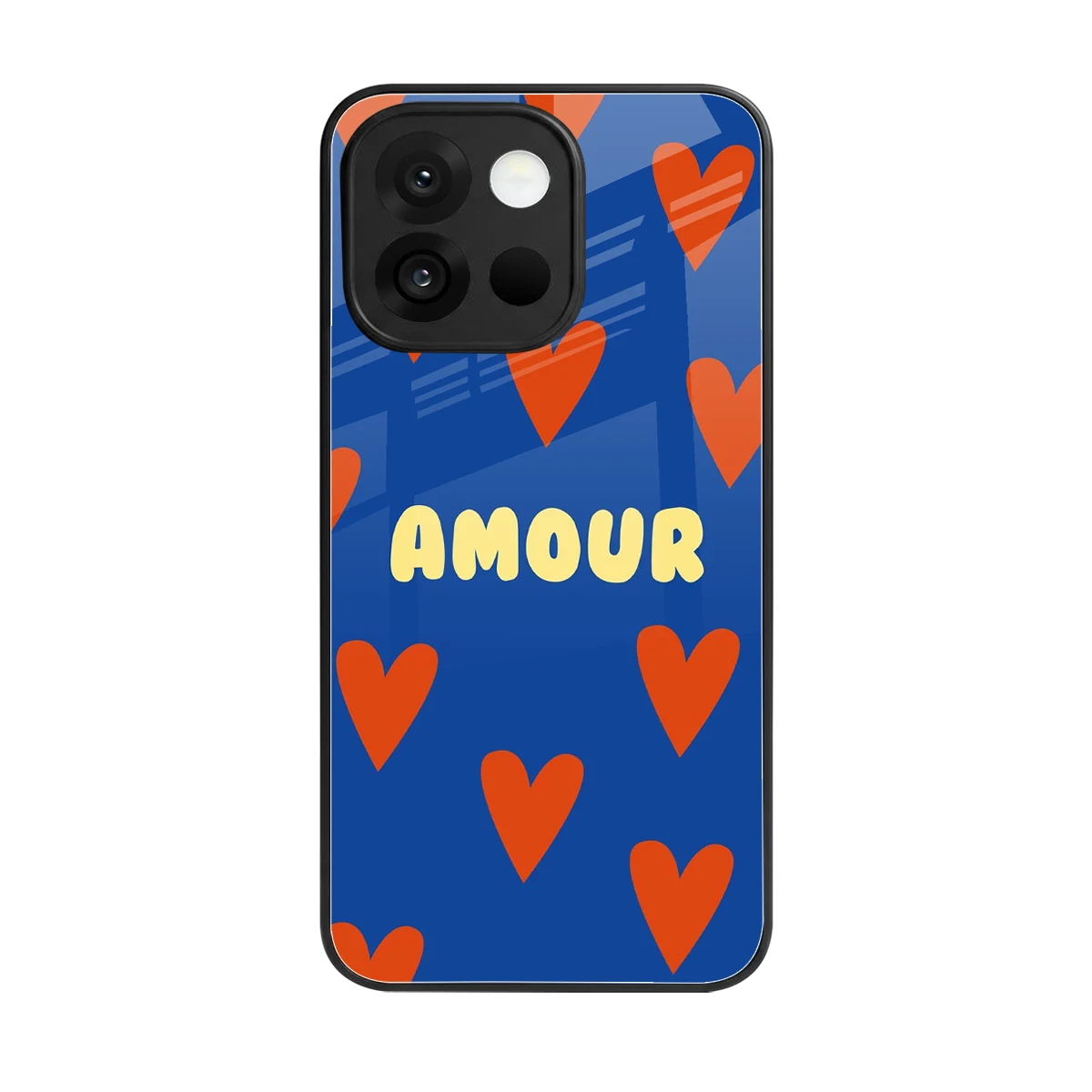 Amour Blue back phone cover | glass case for oneplus 13s
