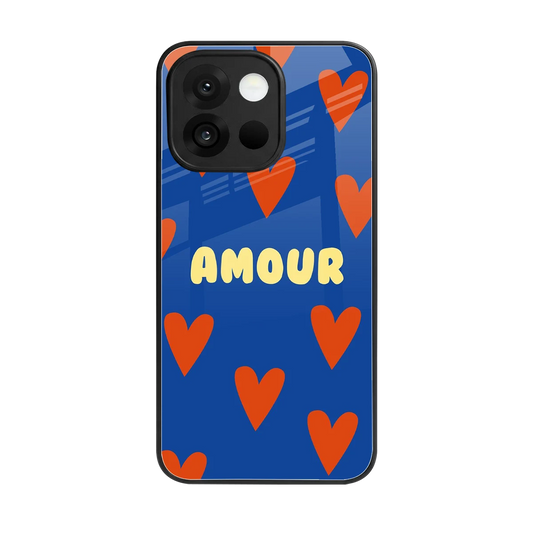 Amour Blue back phone cover | glass case for oneplus 13s