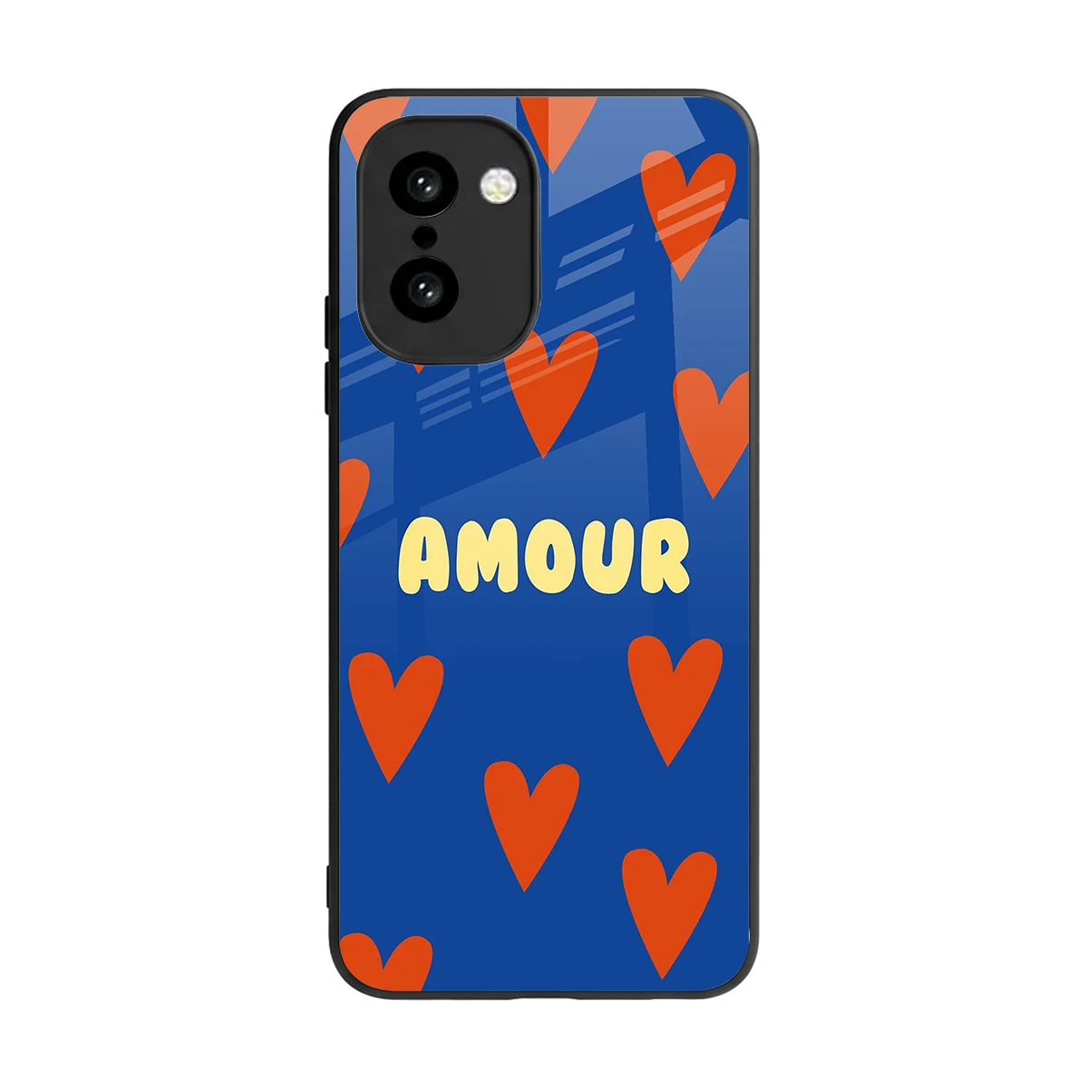 Amour Blue back phone cover | glass case for oneplus 15r