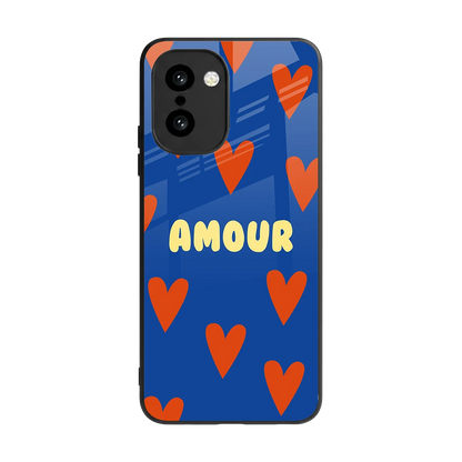 Amour Blue back phone cover | glass case for oneplus 15r