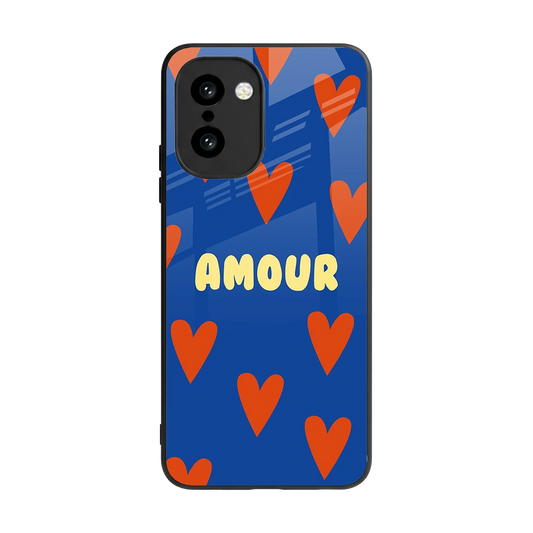 Amour Blue back phone cover | glass case for oneplus 15r