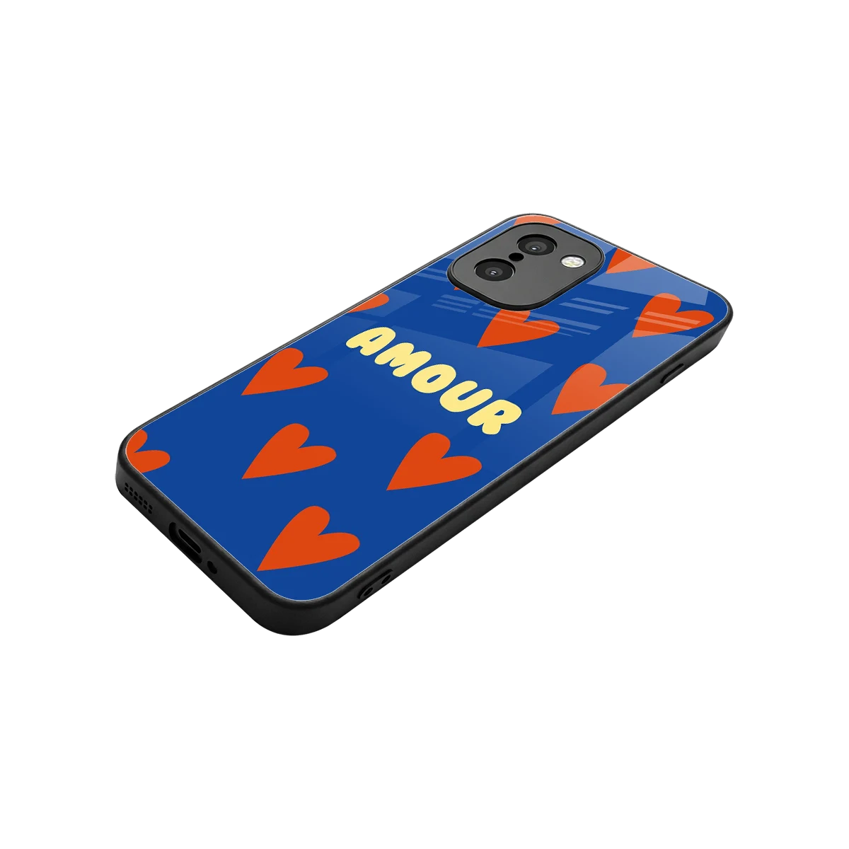 Amour Blue stylish phone case for oneplus 15r | glossy glass and slim fit