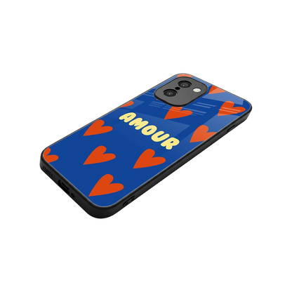 Amour Blue stylish phone case for oneplus 15r | glossy glass and slim fit