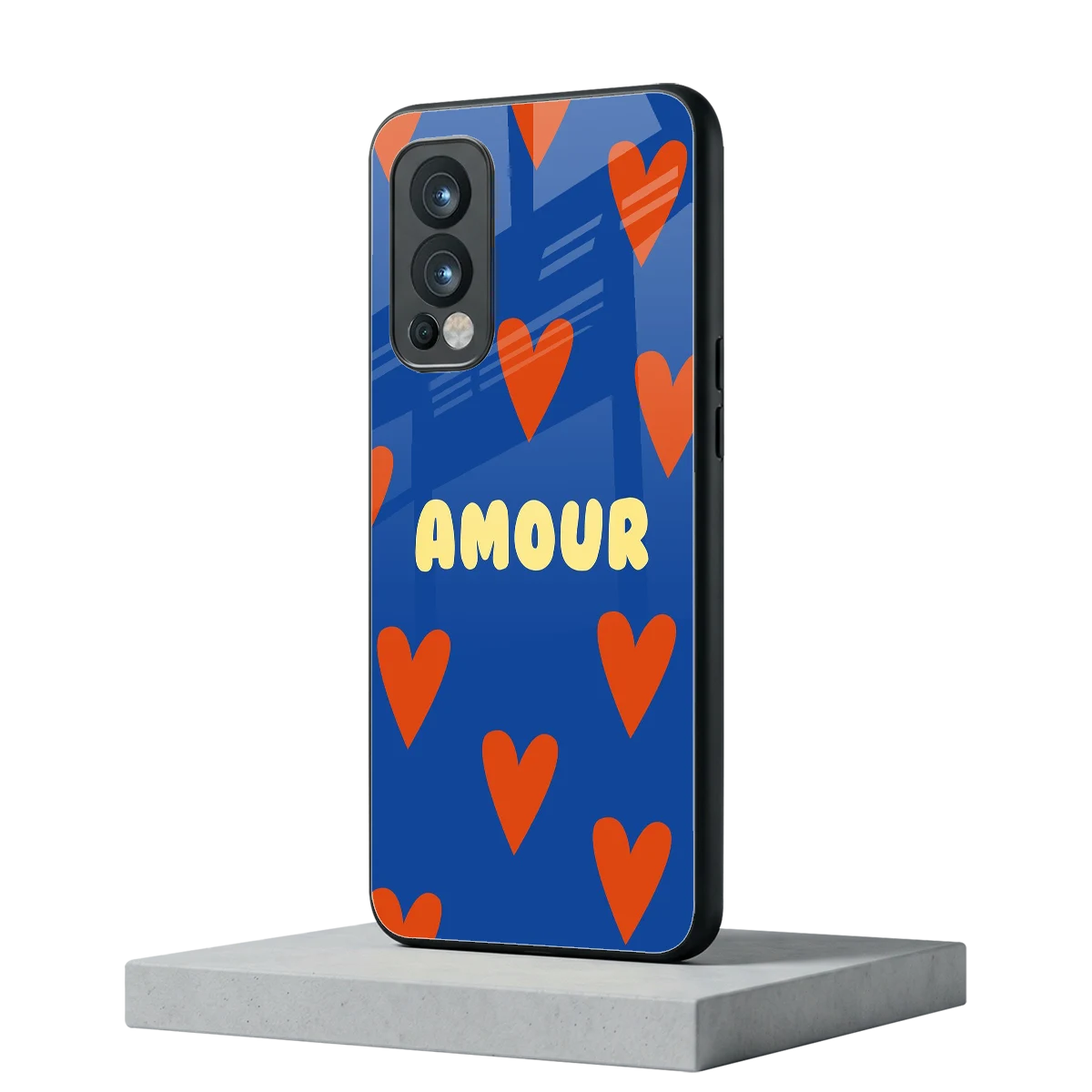 Amour Blue oneplus nord 2 mobile cover | shockproof glass phone case