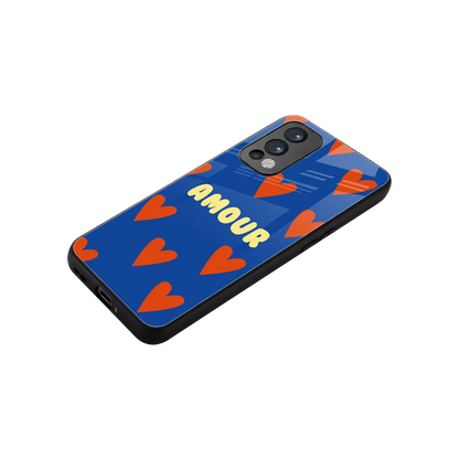 Amour Blue stylish phone case for oneplus nord 2 | glossy glass and slim fit