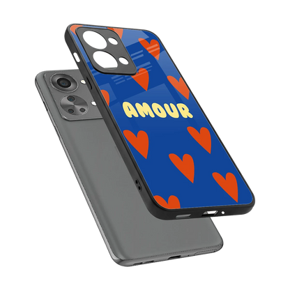 Amour Blue sleek oneplus nord 2t cover with tempered glass back and TPU edges