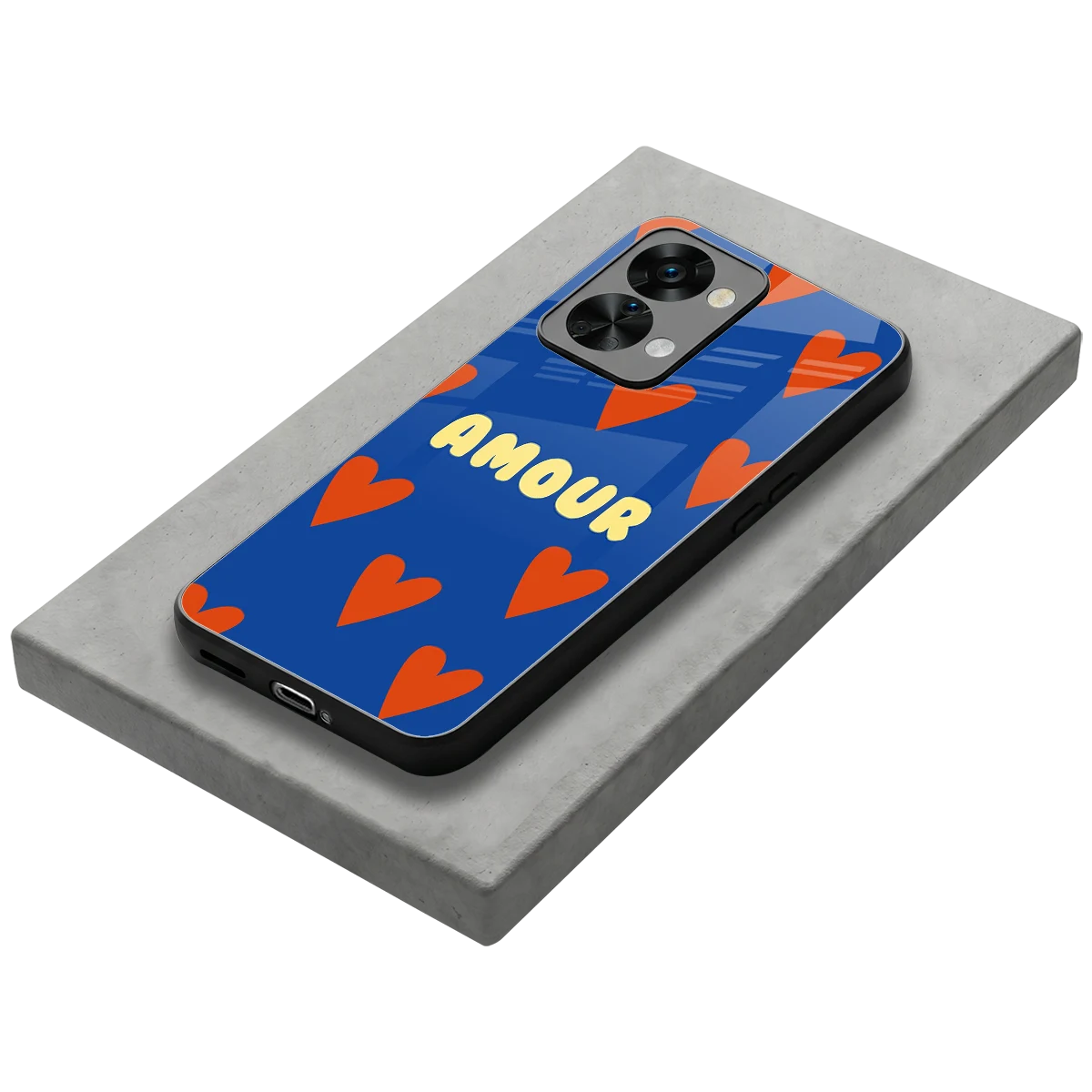 Amour Blue stylish phone case for oneplus nord 2t | glossy glass and slim fit
