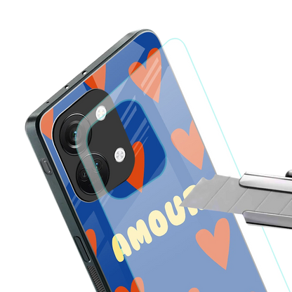 Amour Blue stylish phone case for oneplus nord 3 | glossy glass and slim fit
