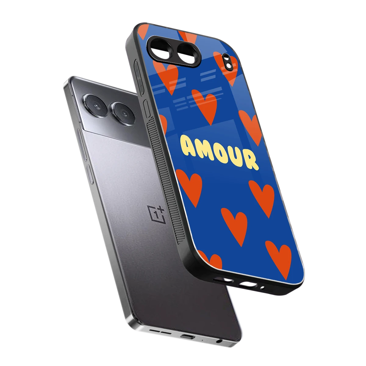 Amour Blue sleek oneplus nord 4 cover with tempered glass back and TPU edges