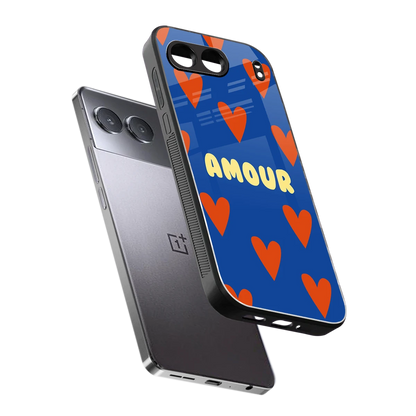Amour Blue sleek oneplus nord 4 cover with tempered glass back and TPU edges