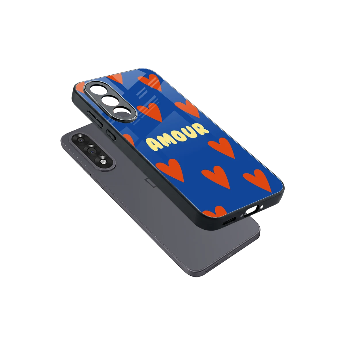 Amour Blue sleek oneplus nord 5 cover with tempered glass back and TPU edges