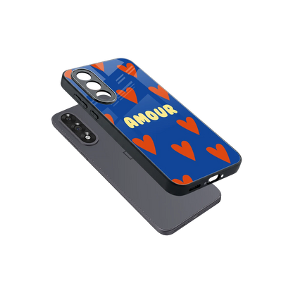 Amour Blue sleek oneplus nord 5 cover with tempered glass back and TPU edges