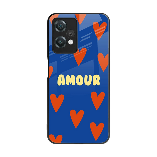 Amour Blue back phone cover | glass case for oneplus nord ce 2 lite