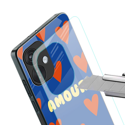 Amour Blue stylish phone case for oneplus nord ce 3 | glossy glass and slim fit