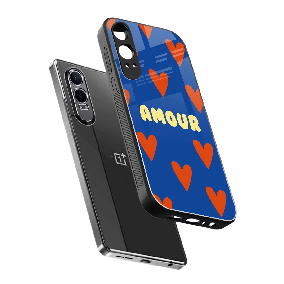 Amour Blue sleek oneplus nord ce 4 lite cover with tempered glass back and TPU edges