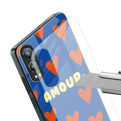 Amour Blue stylish phone case for oneplus nord ce 4 lite | glossy glass and slim fit