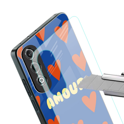 Amour Blue stylish phone case for oneplus nord ce 4 | glossy glass and slim fit