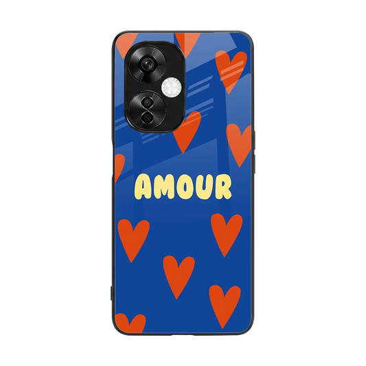 Amour Blue back phone cover | glass case for oneplus nord ce 3 lite
