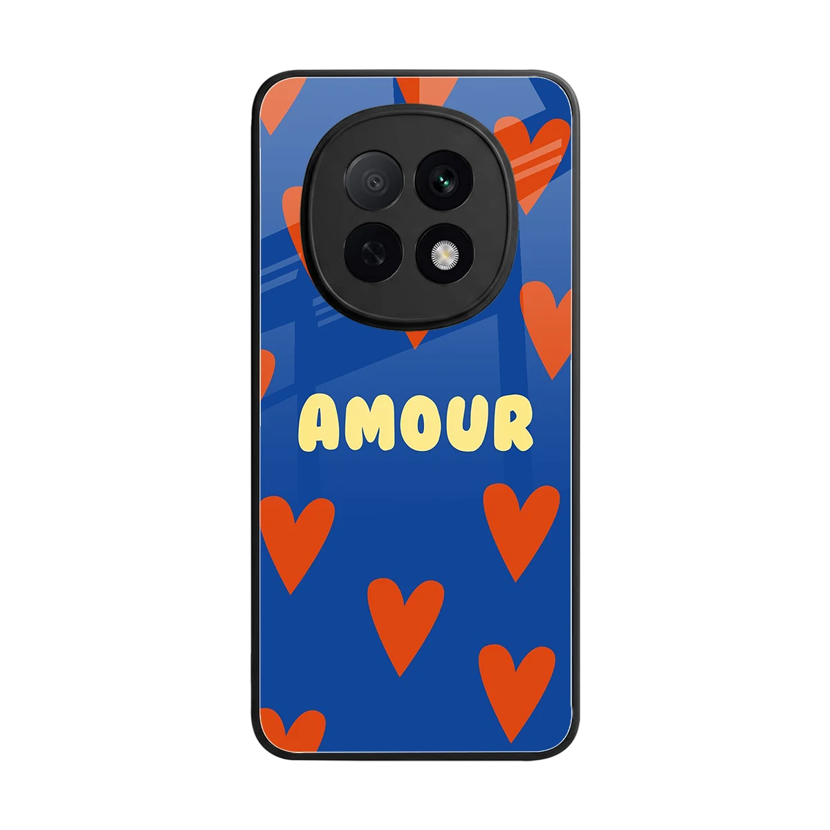 Amour Blue back phone cover | glass case for oppo f29 pro 5g