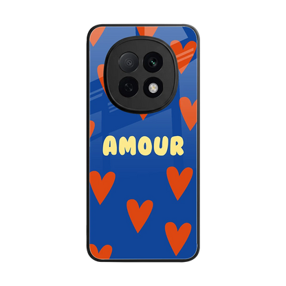Amour Blue back phone cover | glass case for oppo f29 pro 5g