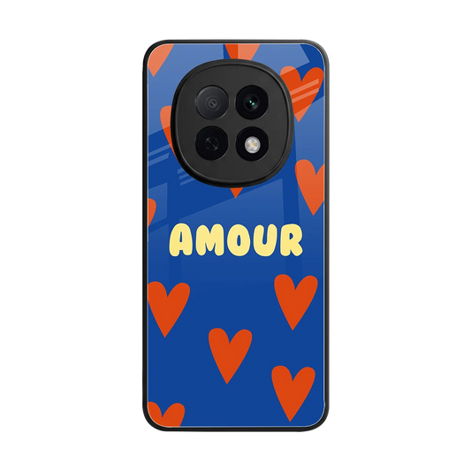 Amour Blue back phone cover | glass case for oppo f29 pro 5g