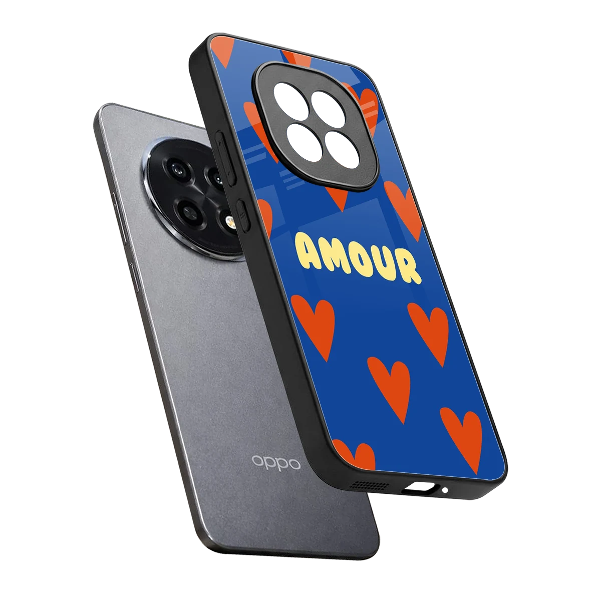 Amour Blue sleek oppo f29 pro 5g cover with tempered glass back and TPU edges