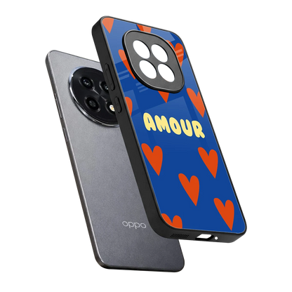 Amour Blue sleek oppo f29 pro 5g cover with tempered glass back and TPU edges