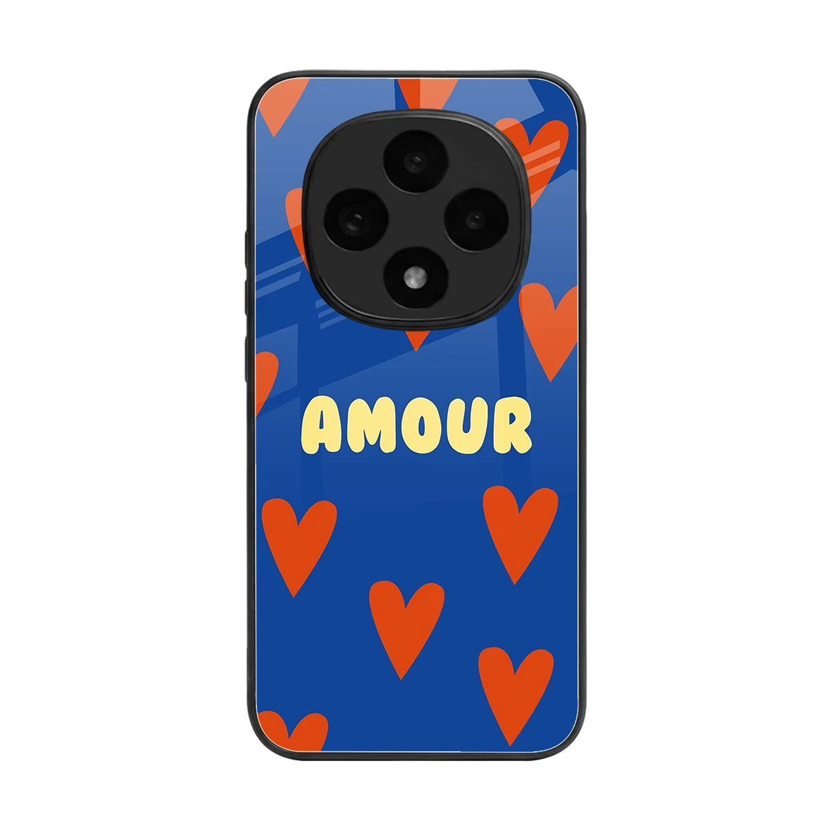 Amour Blue back phone cover | glass case for oppo f31 pro 5g