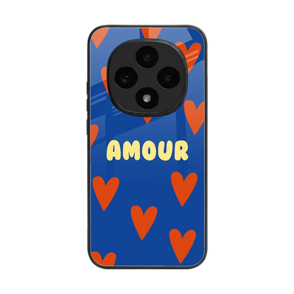 Amour Blue back phone cover | glass case for oppo f31 pro 5g