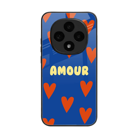 Amour Blue back phone cover | glass case for oppo f31 pro 5g
