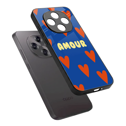 Amour Blue sleek oppo f31 pro 5g cover with tempered glass back and TPU edges