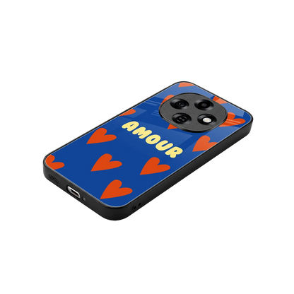 Amour Blue stylish phone case for oppo f31 pro 5g | glossy glass and slim fit
