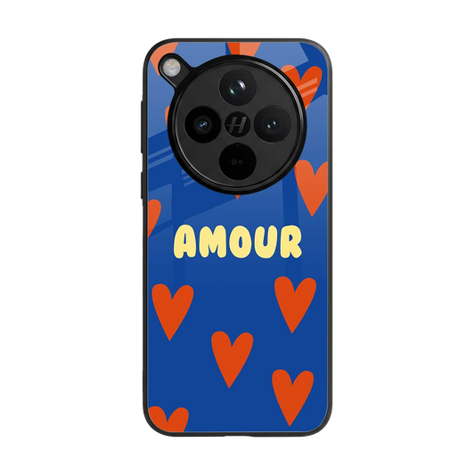 Amour Blue back phone cover | glass case for oppo find x8