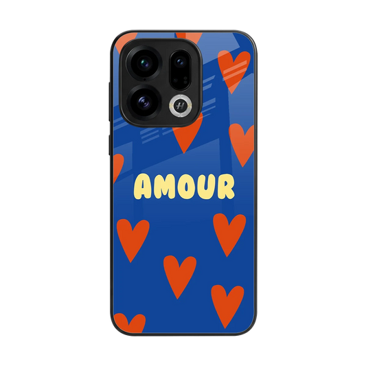 Amour Blue back phone cover | glass case for oppo find x9