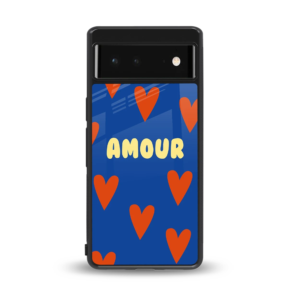 Amour Blue back phone cover | glass case for google pixel 6