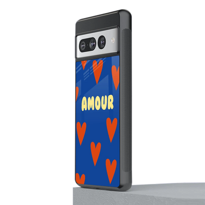 Amour Blue stylish phone case for google pixel 7 pro | glossy glass and slim fit