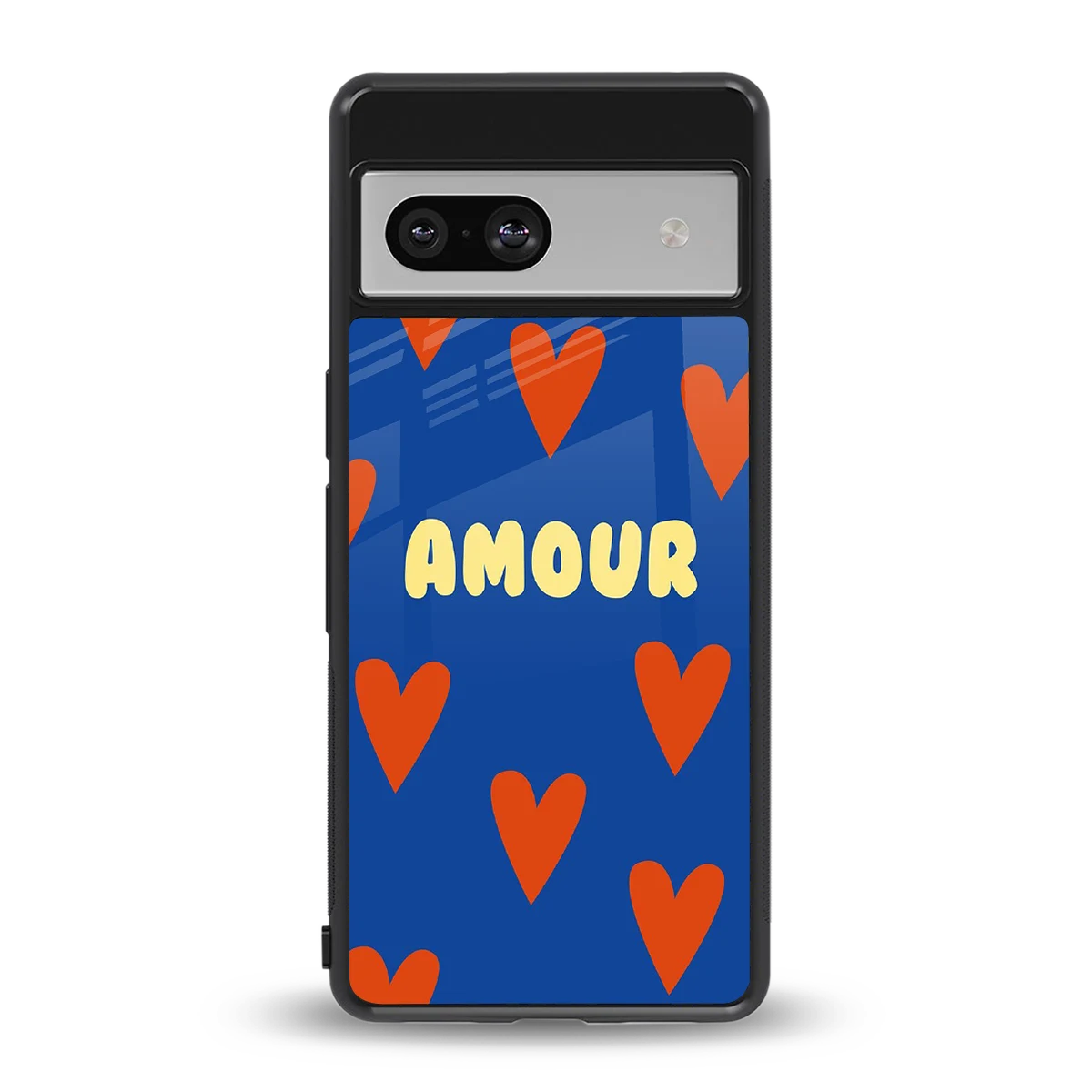 Amour Blue back phone cover | glass case for google pixel 7a