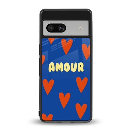 Amour Blue back phone cover | glass case for google pixel 7