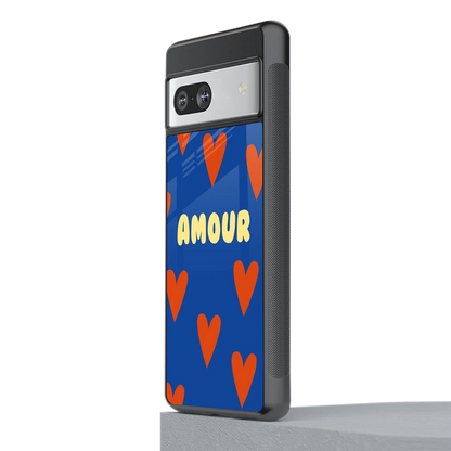 Amour Blue stylish phone case for google pixel 7 | glossy glass and slim fit