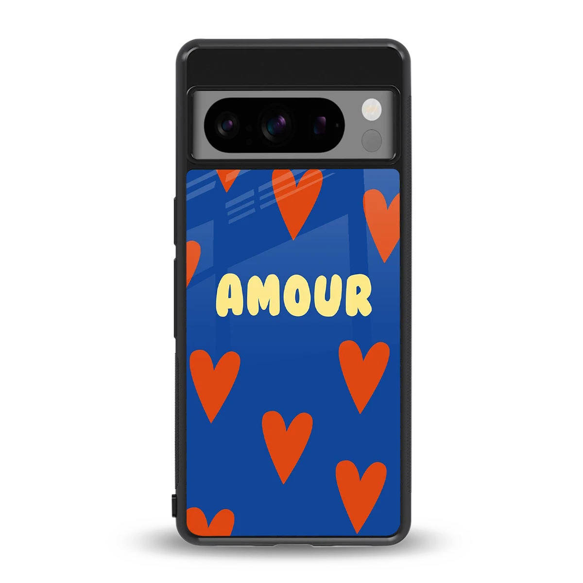 Amour Blue back phone cover | glass case for google pixel 8 pro