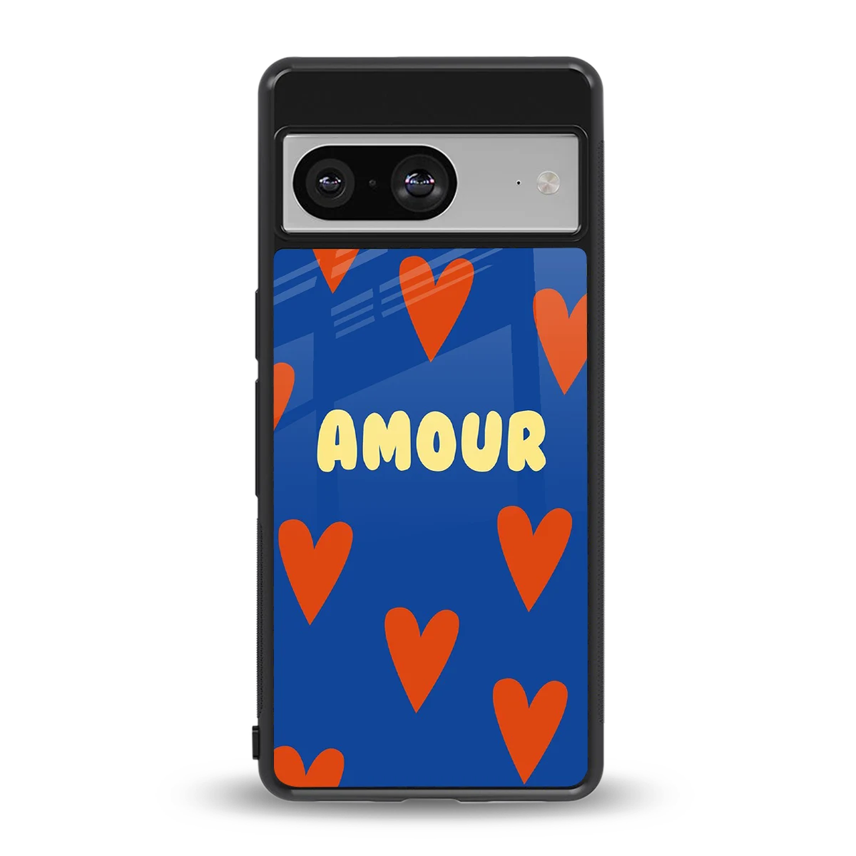 Amour Blue back phone cover | glass case for google pixel 8