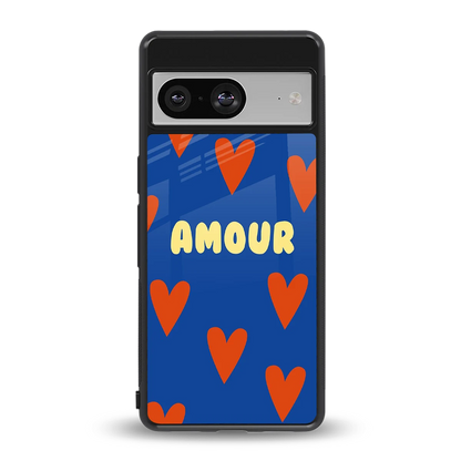 Amour Blue back phone cover | glass case for google pixel 8