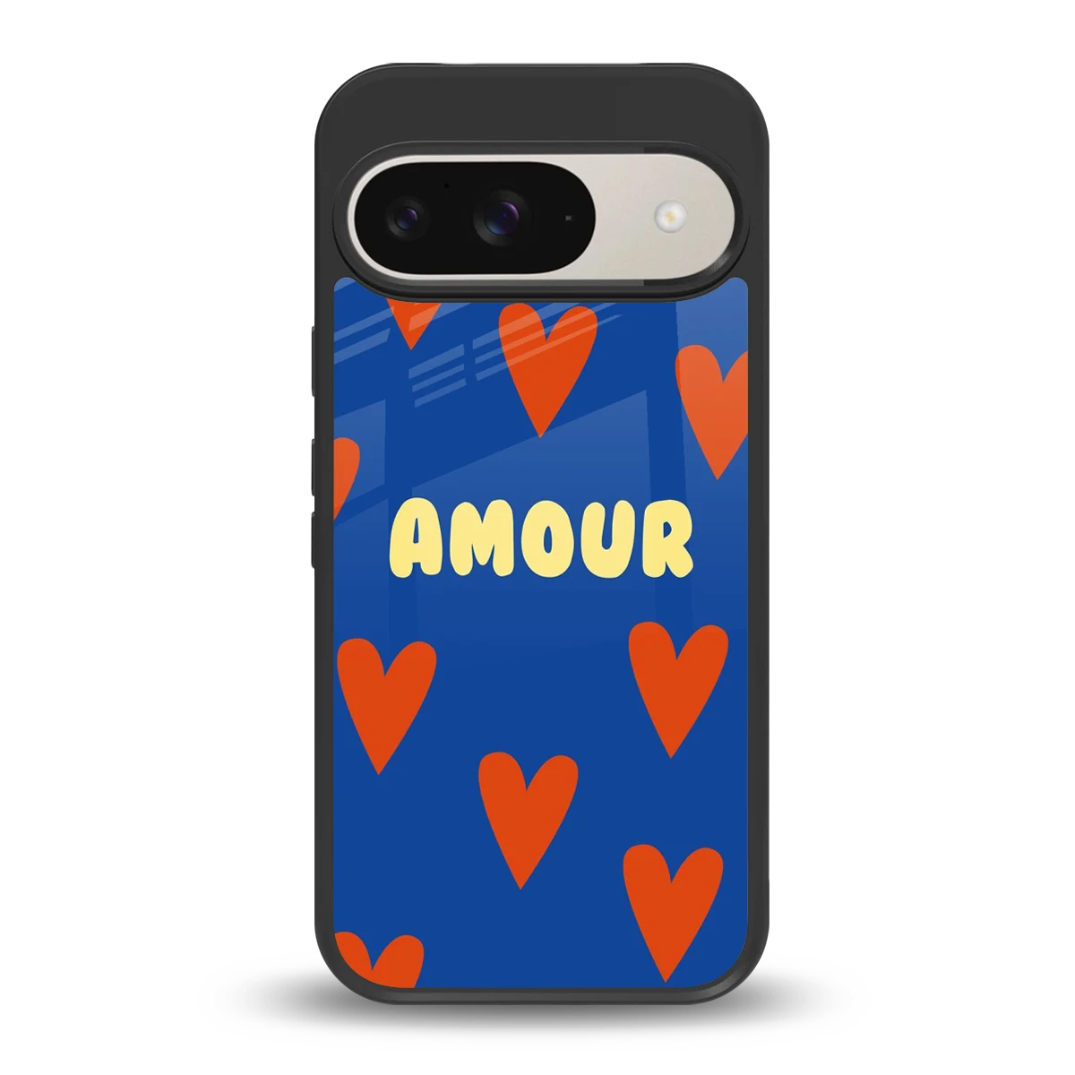 Amour Blue back phone cover | glass case for google pixel 9