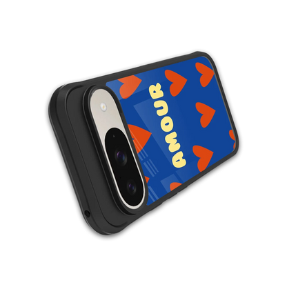 Amour Blue stylish phone case for google pixel 9 | glossy glass and slim fit