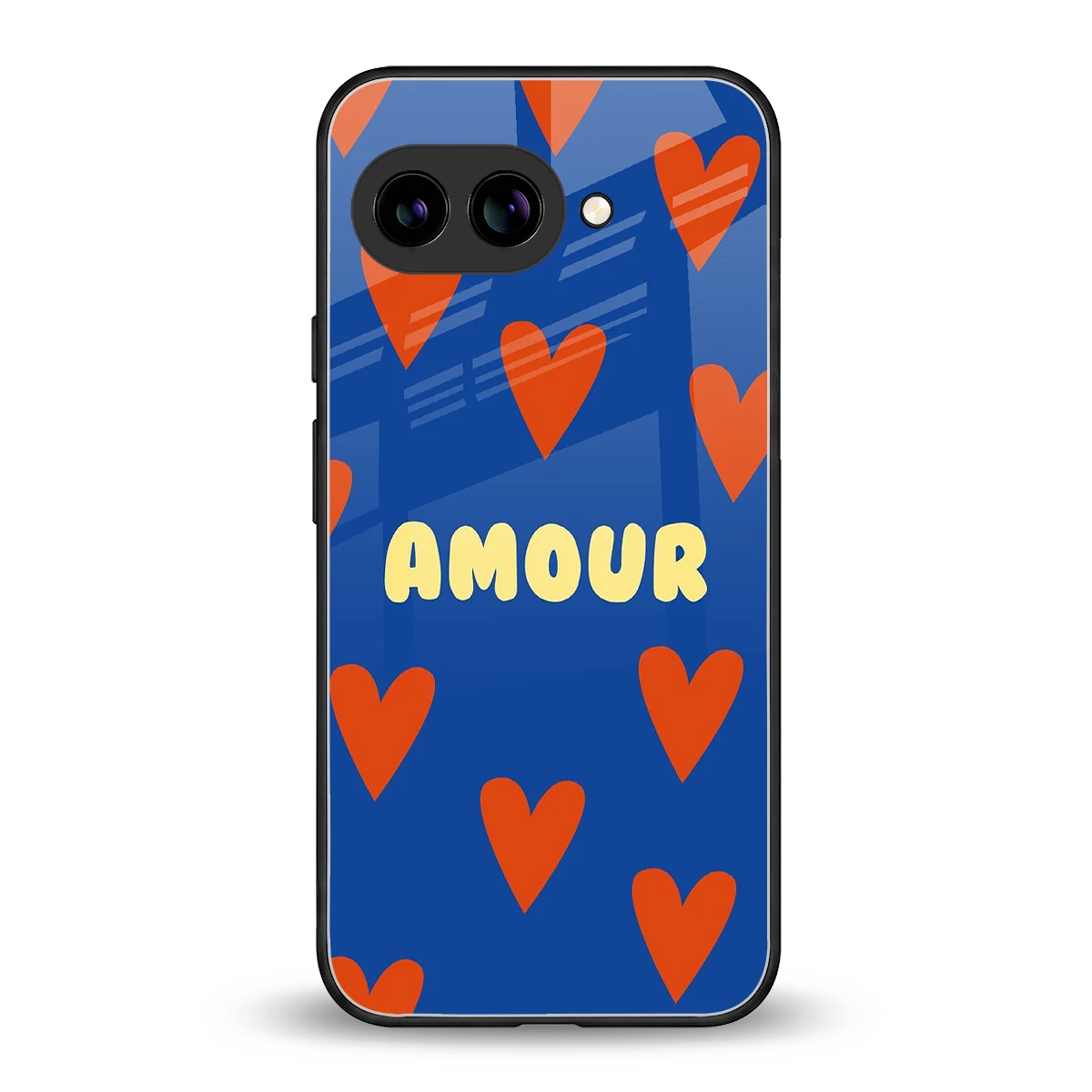 Amour Blue back phone cover | glass case for google pixel 10a
