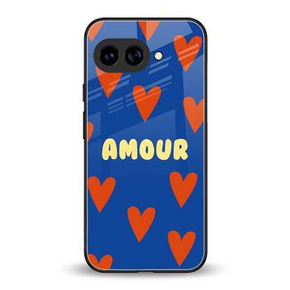Amour Blue back phone cover | glass case for google pixel 10a